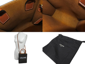 極美品 CELINE セリーヌ ミニバーティカルカバ 2WAYショルダーバッグ 194372BZK04LU トリオンフキャンバス 中古 64595