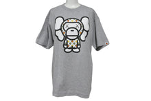 画像をギャラリービューアに読み込む, 極美品 A BATHING APE × KAWS アベイシングエイプ カウズ半袖Ｔシャツ サイズM グレー コットン ベイプ マイロ 中古 64601 