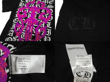 Load image into Gallery viewer, 極美品 CHROME HEARTS クロムハーツ バックタガー ポケット 半袖 Tシャツ S ブラック ホワイト パープル 中古 64606