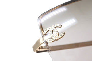 CHANEL シャネル リムレス グラデーション サングラス ブラウン ココマーク ラインストーン ゴールド アイウェア メタル 小物 62☐15 4092-B 美品 中古 64612