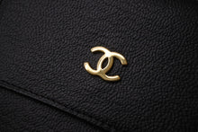 画像をギャラリービューアに読み込む, 極美品 CHANEL シャネル レザー 三つ折り財布 6番台 ブラック ココマーク ウォレット ロゴ 小物 中古 64614