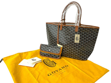 新品未使用 GOYARD ゴヤール サンルイPM トートバッグ STLOUIPMLTY09CL09P PVCコーティングキャンバス ブラウン 中古 64621