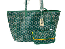 Load image into Gallery viewer, 新品未使用 GOYARD ゴヤール サンルイPM トートバッグ STLOUIPMLTY09CL09P PVCコーティングキャンバス グリーン 中古 64623
