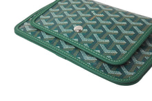 Load image into Gallery viewer, 新品未使用 GOYARD ゴヤール プリュメ ショルダーバッグ ポーチウォレット グリーン PVC レザー シルバー金具 中古 64626