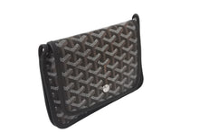 Load image into Gallery viewer, 新品未使用 GOYARD ゴヤール プリュメ ショルダーバッグ ポーチウォレット ブラック PVC レザー シルバー金具 中古 64627