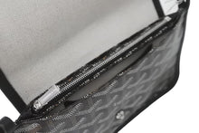 Load image into Gallery viewer, 新品未使用 GOYARD ゴヤール プリュメ ショルダーバッグ ポーチウォレット ブラック PVC レザー シルバー金具 中古 64627