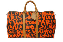 Load image into Gallery viewer, 極美品 LOUIS VUITTON ルイヴィトン モノグラム グラフィティ キーポル50 ボストン スプラウス オレンジ M93699 中古 64633