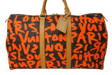 Load image into Gallery viewer, 極美品 LOUIS VUITTON ルイヴィトン モノグラム グラフィティ キーポル50 ボストン スプラウス オレンジ M93699 中古 64633