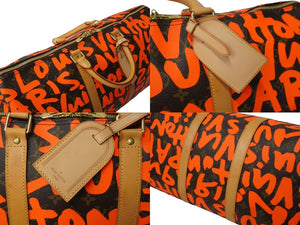 極美品 LOUIS VUITTON ルイヴィトン モノグラム グラフィティ キーポル50 ボストン スプラウス オレンジ M93699 中古 64633