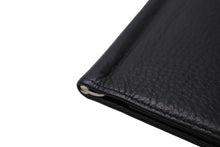 画像をギャラリービューアに読み込む, PORSCHE DESIGN ポルシェデザイン カードケース 名刺入れ 薄型 コンパクト エンボス加工 ブラック レザー シルバー金具 美品 中古 64645