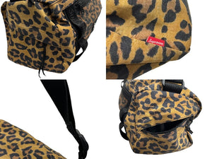 Supreme シュプリーム ショルダーバッグ 肩掛けバック レオパード ヒョウ柄 ファスナー 黒 美品 中古 64652 