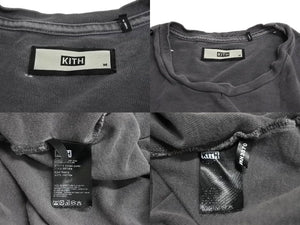 KITH キス 半袖Tシャツ トップス クールネック カットソー ワンポイント サイズM グレー ホワイト 良品 中古 64654