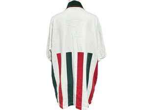 GUCCI グッチ ポロシャツ 半袖トップス ストレッチコットンピゲ 623242 ホワイト グリーン レッド M 美品 中古 64667 