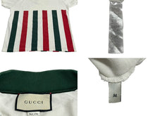 画像をギャラリービューアに読み込む, GUCCI グッチ ポロシャツ 半袖トップス ストレッチコットンピゲ 623242 ホワイト グリーン レッド M 美品 中古 64667 