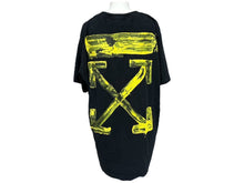 画像をギャラリービューアに読み込む, OFFWHITE オフホワイト 半袖Ｔシャツ ロゴ バックティアグラフィロー OMAA027F19185010 ブラック イエロー サイズL 美品 中古 64669 