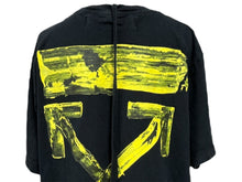 画像をギャラリービューアに読み込む, OFFWHITE オフホワイト 半袖Ｔシャツ ロゴ バックティアグラフィロー OMAA027F19185010 ブラック イエロー サイズL 美品 中古 64669 