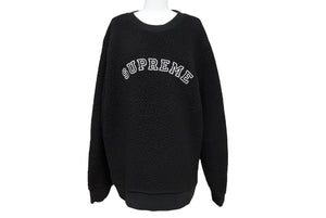 Supreme シュプリーム 17AW POLARTEC Deep Pile Crewneck スウェット トレーナー サイズL ブラック ポリエステル ボア 良品 中古 64670 