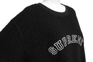 Supreme シュプリーム 17AW POLARTEC Deep Pile Crewneck スウェット トレーナー サイズL ブラック ポリエステル ボア 良品 中古 64670 
