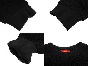 Supreme シュプリーム 17AW POLARTEC Deep Pile Crewneck スウェット トレーナー サイズL ブラック ポリエステル ボア 良品 中古 64670 