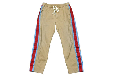 GUCCI グッチ パンツ サイズ46 575318 サイドライン シェリーライン コットン ベージュ レッド ブルー 良品 中古 64674 