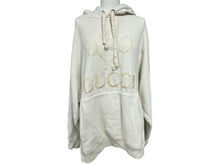 Load image into Gallery viewer, GUCCI グッチ 20SS テニス ラケット パーカー アイボリー コットン フーディー トップス 刺繍 560502 ロゴ サイズM 良品 中古 64676