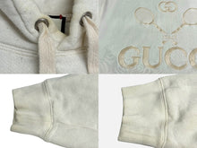 Load image into Gallery viewer, GUCCI グッチ 20SS テニス ラケット パーカー アイボリー コットン フーディー トップス 刺繍 560502 ロゴ サイズM 良品 中古 64676