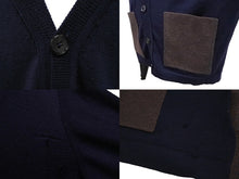 画像をギャラリービューアに読み込む, Maison Margiela メゾン マルジェラ ニット セーター カーディガン トップス サイズM ネイビー ブラウン 美品 中古 64679