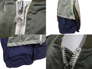 sacai サカイ ドッキング ボンバージャケット ブルゾン サイズ4 ナイロン 22-02707M カーキ ネイビー オレンジ 良品 中古 64680 
