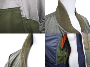 sacai サカイ ドッキング ボンバージャケット ブルゾン サイズ4 ナイロン 22-02707M カーキ ネイビー オレンジ 良品 中古 64680 