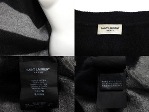 SAINT LAURENT PARIS サンローラン パリ ニットセーター 13年ボーダー モヘヤカーディガン ニット サイズXS 美品 中古 64683 