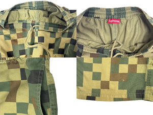 Supreme シュプリーム ハーフパンツ ショートパンツ ミリタリーツイルショート M 迷彩デジカモ柄 コットン グリーン 美品 中古 64685 