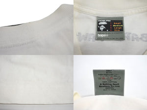 A BATHING APE × KAWS アベイシングエイプ カウズ 半袖Ｔシャツ サイズM オールドエイプ ヴィンテージ ホワイト コットン 美品 中古 64696