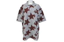 画像をギャラリービューアに読み込む, A BATHING APE アベイシングエイプ スタースター ポロシャツ コットングレー ワインレッド サイズL 美品 中古 64697 