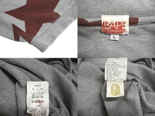 画像をギャラリービューアに読み込む, A BATHING APE アベイシングエイプ スタースター ポロシャツ コットングレー ワインレッド サイズL 美品 中古 64697 