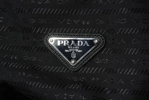 極美品 PRADA プラダ ナイロンジャケット トライアングルロゴ サイズXL SGC057 S221 11FC リナイロン ブラック 中古 64699
