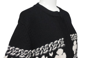 極美品 CHANEL シャネル カシミヤ カーディガン ブラック ホワイト P63147K48819 ココマーク ロゴ トップス サイズ36 中古 64700