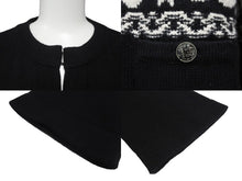 画像をギャラリービューアに読み込む, 極美品 CHANEL シャネル カシミヤ カーディガン ブラック ホワイト P63147K48819 ココマーク ロゴ トップス サイズ36 中古 64700