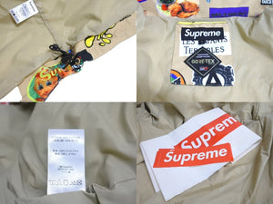 未使用 Supreme GORETEX シュプリーム ゴアテックス ステッカー シェル ジャケット サイズL ベージュ マルチカラー 中古 64703 