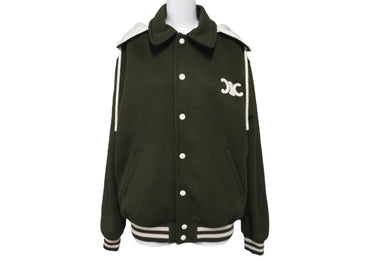 極美品 CELINE セリーヌ テディジャケット ダブルフェイス カシミアウールジャケット 22AW カシミヤ カーキ サイズ36 中古 64705