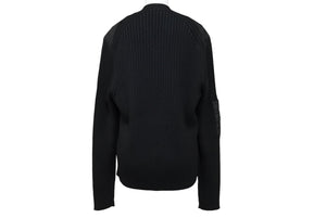 極美品 PRADA プラダ ニット スウェット UMB237 S212 1Y12 イタリア製 ウール ブラック シルバー金具 サイズ46 中古 64709 