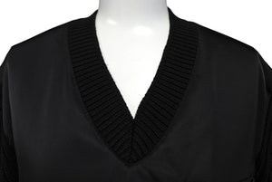極美品 PRADA プラダ ニット スウェット UMB237 S212 1Y12 イタリア製 ウール ブラック シルバー金具 サイズ46 中古 64709 