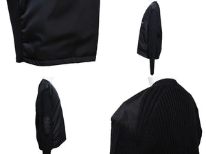 極美品 PRADA プラダ ニット スウェット UMB237 S212 1Y12 イタリア製 ウール ブラック シルバー金具 サイズ46 中古 64709 