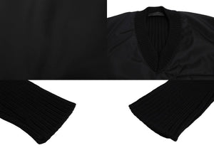 極美品 PRADA プラダ ニット スウェット UMB237 S212 1Y12 イタリア製 ウール ブラック シルバー金具 サイズ46 中古 64709 