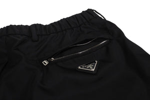 極美品 PRADA プラダ Re-Nylon パンツ トライアングルロゴ ジョガー ブラックナイロン サイズ50 SPH109 中古 64713 