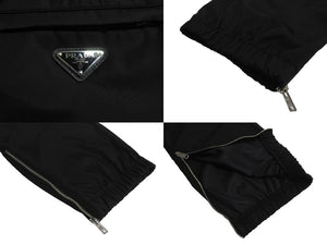 極美品 PRADA プラダ Re-Nylon パンツ トライアングルロゴ ジョガー ブラックナイロン サイズ50 SPH109 中古 64713 
