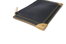 画像をギャラリービューアに読み込む, LOUIS VUITTON ルイヴィトン コインケース 小銭入れ キーリング付き スハリ ポシェットクレ M91824 ブラック ゴールド金具 中古 64716