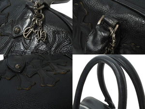 ChromeHearts クロムハーツ スモール ジムバッグ セメタリークロスパッチ ボストンバッグ CHチャーム ブラック 良品 中古 64717