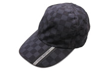 Load image into Gallery viewer, LOUIS VUITTON ルイヴィトン ダミエ ナイロン キャップ M72509 ブラック 黒 ロゴ 帽子 小物 フリーサイズ 中古 64720