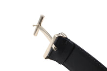 画像をギャラリービューアに読み込む, TOM FORD トムフォード Tロゴバックル レザーベルト TB154C004AM ブラック シルバー金具 全長105cm 美品 中古 64721