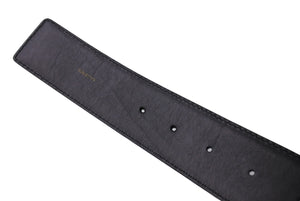 TOM FORD トムフォード Tロゴバックル レザーベルト TB154C004AM ブラック シルバー金具 全長105cm 美品 中古 64721